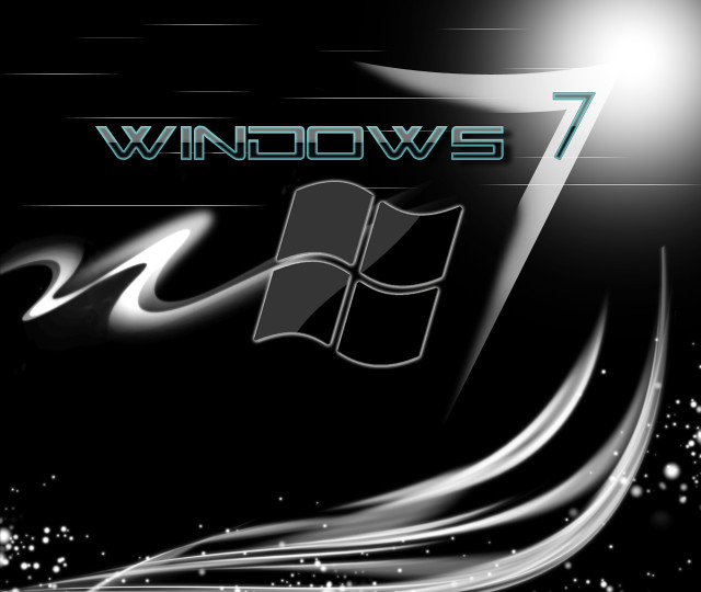 Black white window7 logo silver free wallpaper - medium preview image