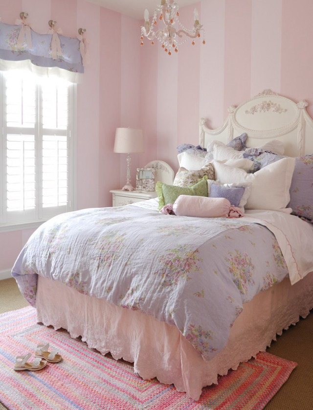 Pink white striped bedroom pink free wallpaper - medium preview image