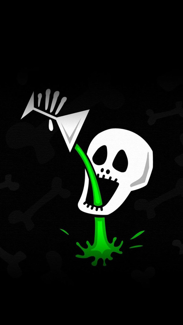 Skull green arrow sprout mouth free wallpaper - medium preview image