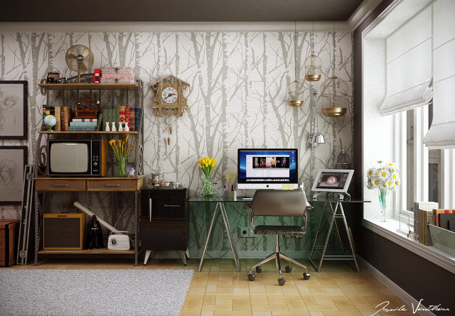 Room desk interior furniture workspace #5 free wallpaper - medium preview image