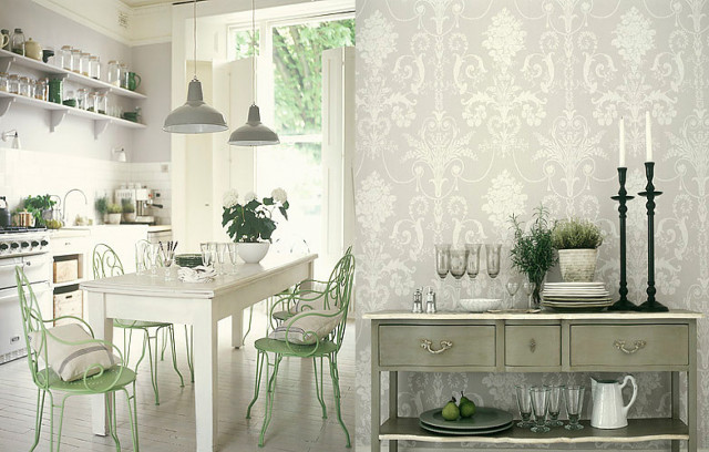 Kitchen table chairs stove window free wallpaper - medium preview image