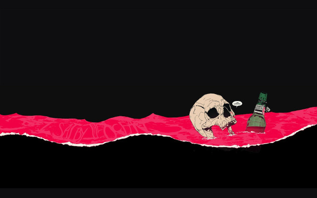Cartoon skull beer bottle wine free wallpaper - medium preview image
