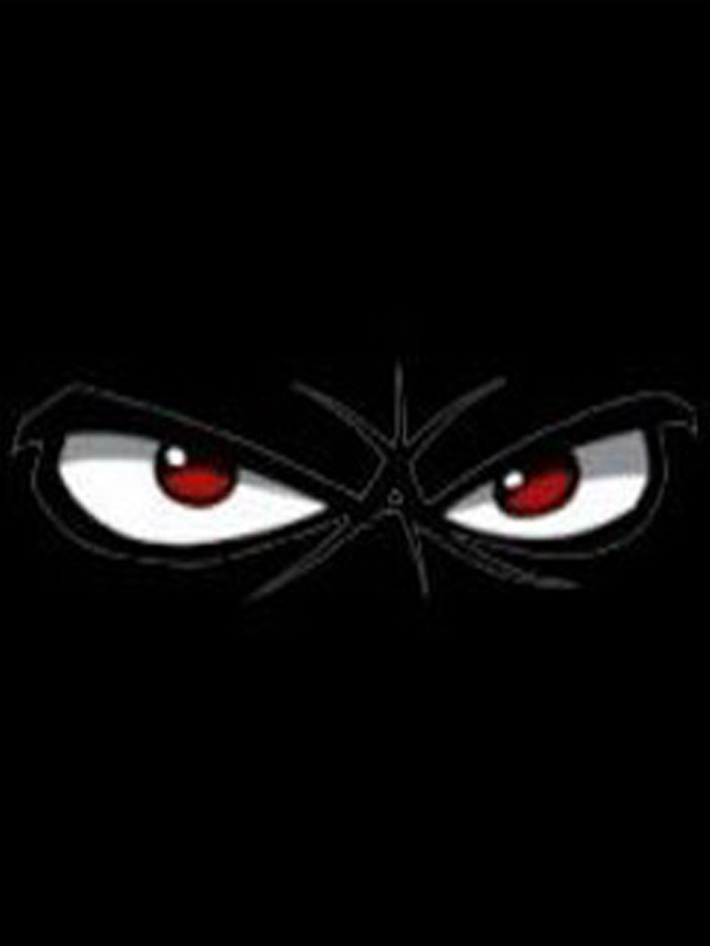 Black background red eyes white free wallpaper - medium preview image