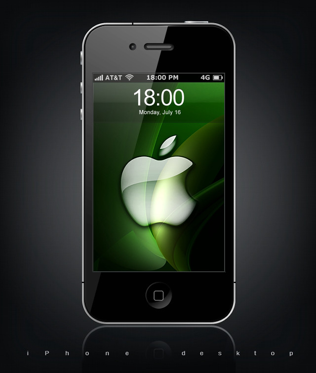 Iphone green apple screen abstract free wallpaper - medium preview image