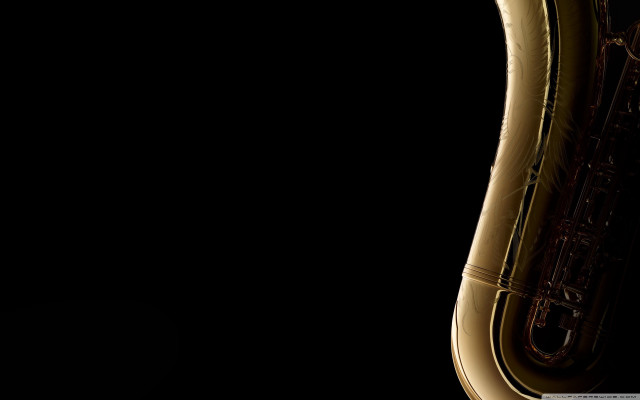 Saxophone closeup black background light free wallpaper - medium preview image