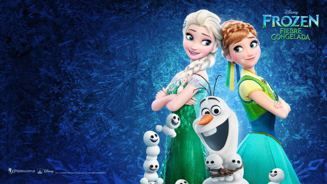 Frozen princesses couple blue background #2 free wallpaper - medium preview image
