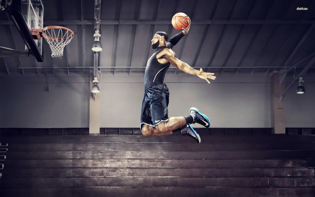 Man jumping basketball air hands #4 free wallpaper - medium preview image