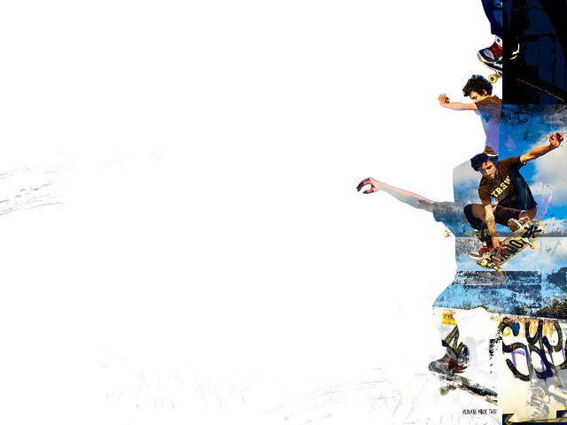 Man skateboarding air ramp hands free wallpaper - medium preview image