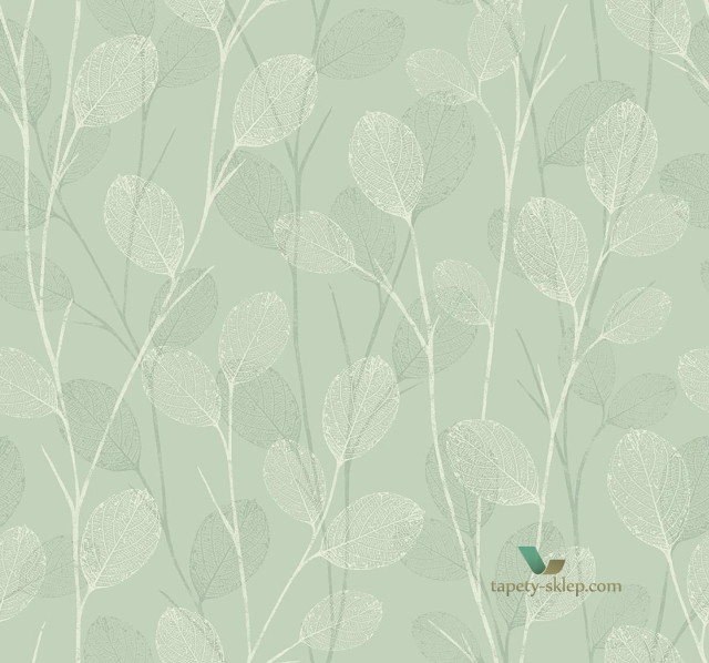 Green wallpaper white leaves background free wallpaper - medium preview image