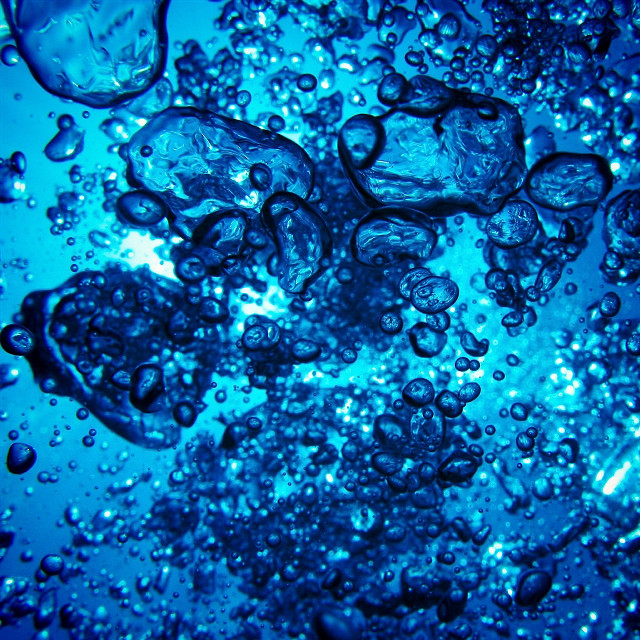 Blue bubbles underwater microscopic illusion free wallpaper - medium preview image