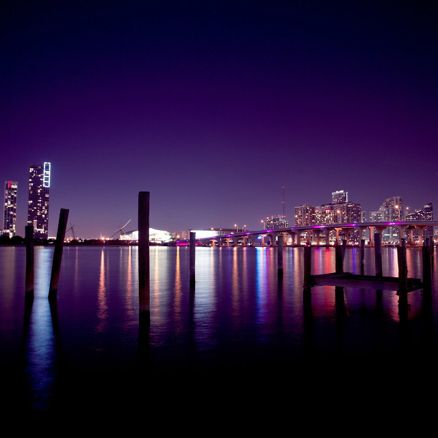 City skyline night bridge water #3 free wallpaper - medium preview image