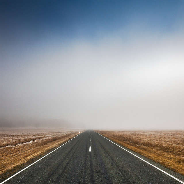 Long road white lines field free wallpaper - medium preview image