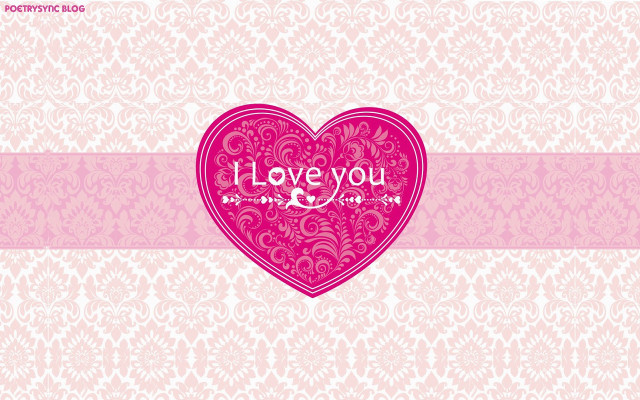 Pink heart ribbon i love free wallpaper - medium preview image