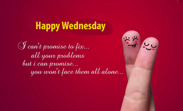 Hand smiley happy wednesday message free wallpaper - medium preview image