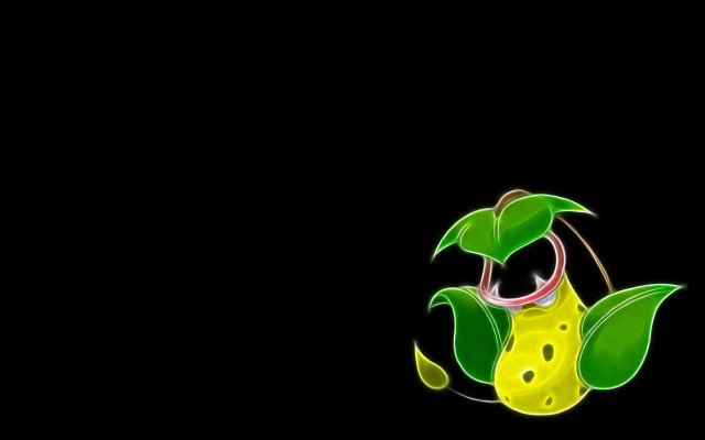 Green yellow flower leaves black free wallpaper for desktop - medium preview image