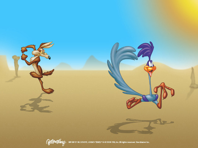 Cartoon bird running sand background free wallpaper - medium preview image