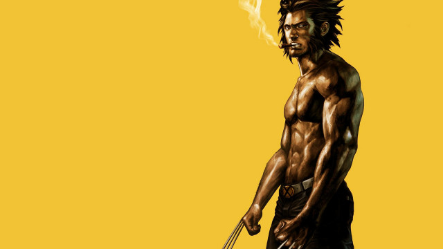 Man knife beard yellow background free wallpaper - medium preview image