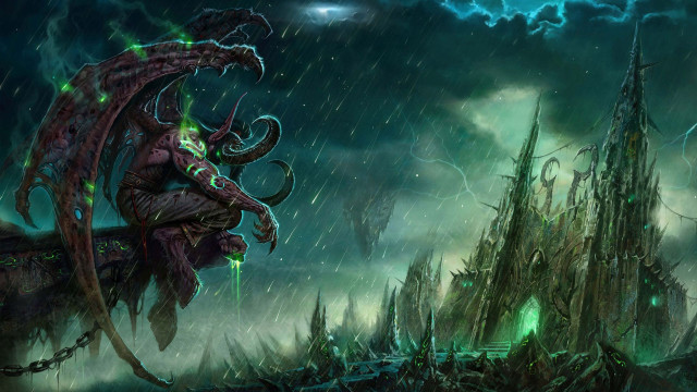 Demonic creature green light chain free wallpaper - medium preview image