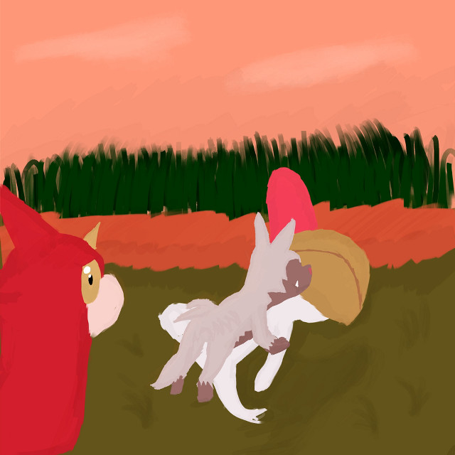 Cartoon cat chasing bird grass free wallpaper - medium preview image