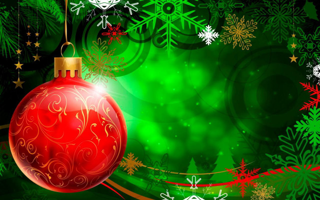 Christmas ornament green background snowflakes #5 free wallpaper - medium preview image