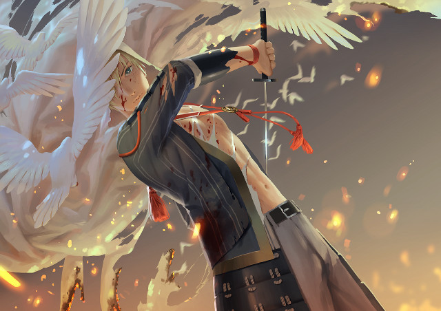 Man sword bird flying over #2 free wallpaper - medium preview image