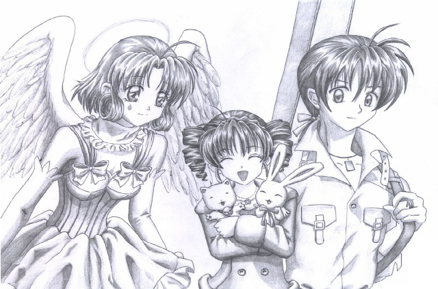 People child angel wings cross free wallpaper - medium preview image