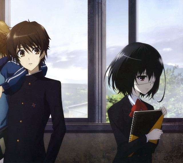 Two people standing window book free wallpaper - medium preview image