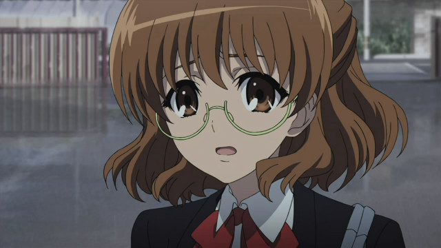 Girl glasses tie room fence free wallpaper - medium preview image