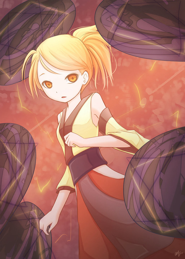 Blonde haired anime girl fireflies free wallpaper - medium preview image