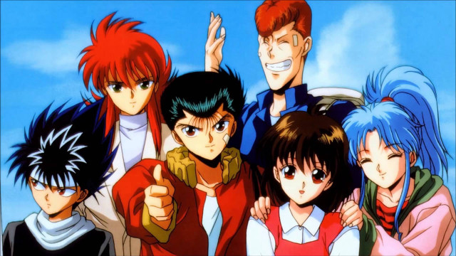 Anime characters group photo sky free wallpaper - medium preview image