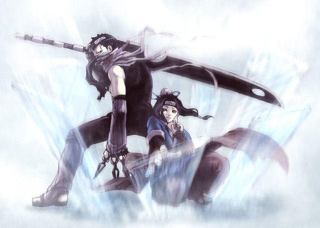Anime characters sword snow sky free wallpaper - medium preview image