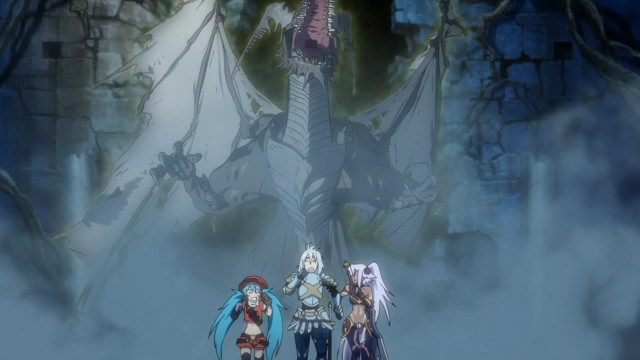 Anime characters foggy area giant free wallpaper - medium preview image