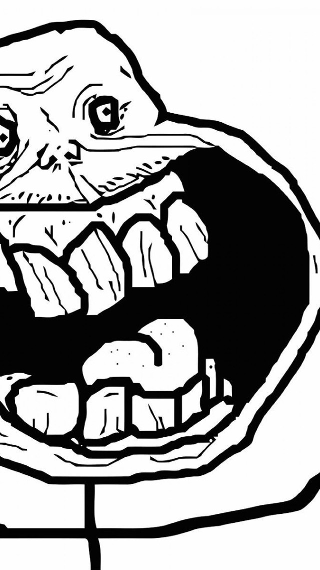 Cartoon troll face big smile free wallpaper - medium preview image