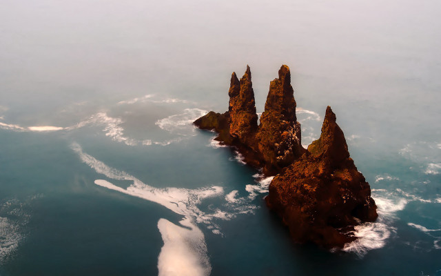Rocky ocean waves sunset matte free wallpaper - medium preview image