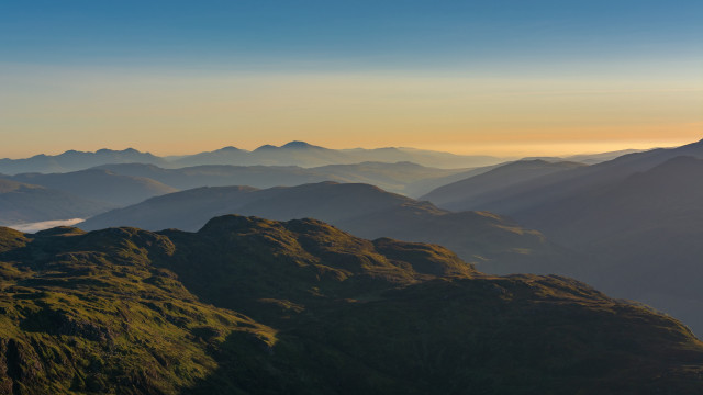 Mountain range sunset bird horizon free wallpaper - medium preview image