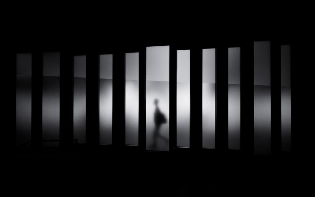 Person wall bars dark background free wallpaper - medium preview image
