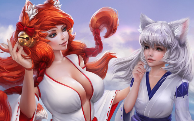 Cat costumes bell fox ears free wallpaper - medium preview image