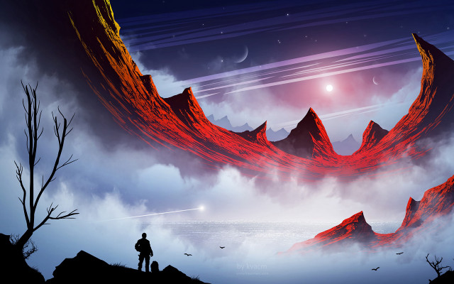 Man hill red mountain star free wallpaper - medium preview image