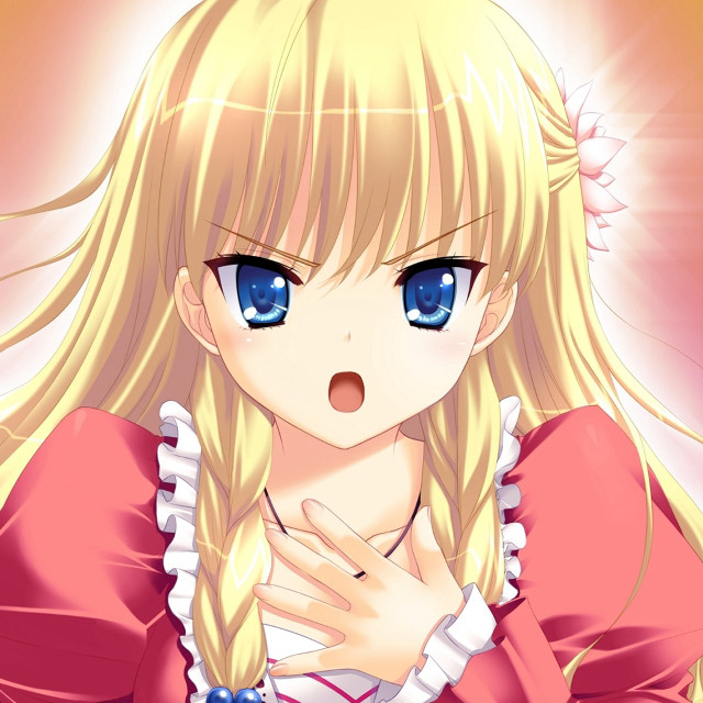 Blonde girl blue eyes pink #2 free wallpaper - medium preview image