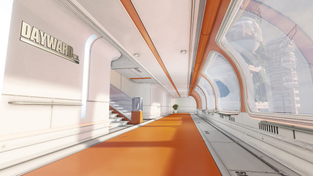Long hallway red carpet white free wallpaper - medium preview image