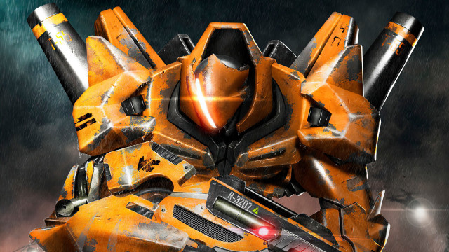 Robot gun helmet dark background free wallpaper - medium preview image