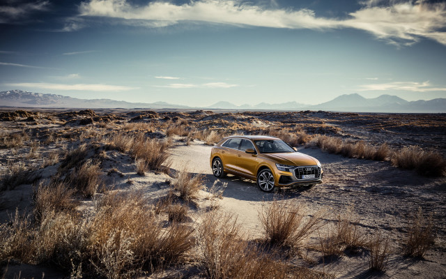 Yellow car desert mountains tilt free wallpaper - medium preview image