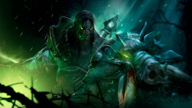 Demonic forest glowingeye monster blurry free wallpaper - medium preview image