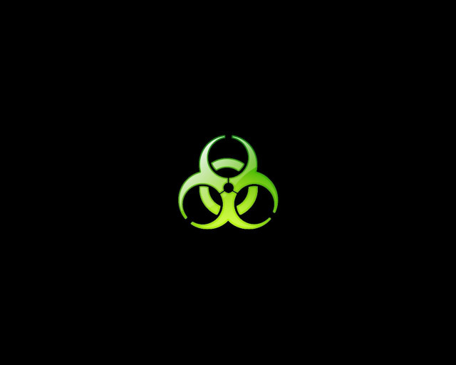 Green biohazard sign black background free wallpaper - medium preview image