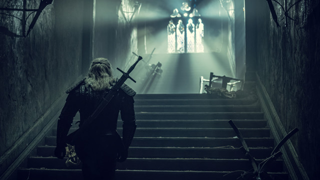 Man sword beard stairs dark free wallpaper - medium preview image