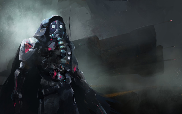 Futuristic man suit sword dark #2 free wallpaper - medium preview image