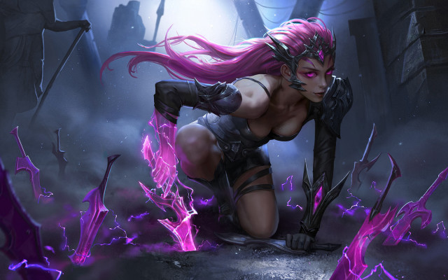 Pink haired demon outfit cave free wallpaper - medium preview image