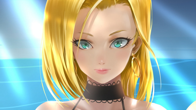 Blonde bluetailor bikini cartoon backlighting free wallpaper - medium preview image