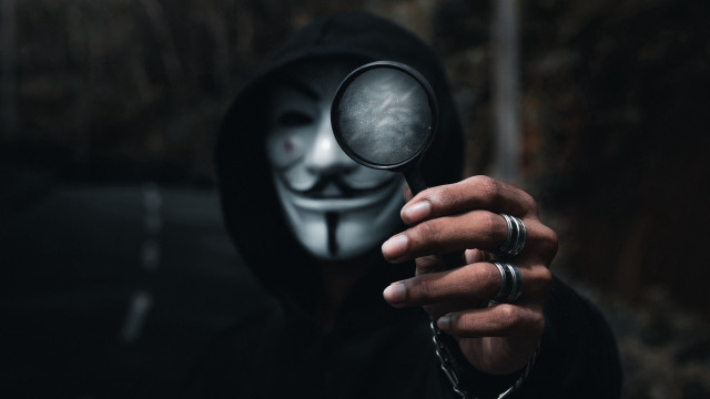 Creepy mask magnifying glass cybernetics free wallpaper - medium preview image