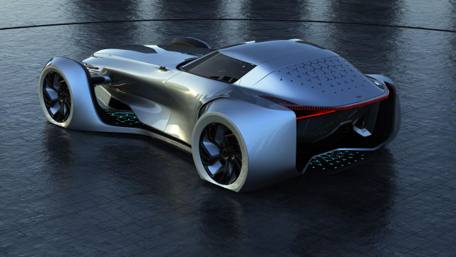 Futuristic car circular floor black free wallpaper - medium preview image